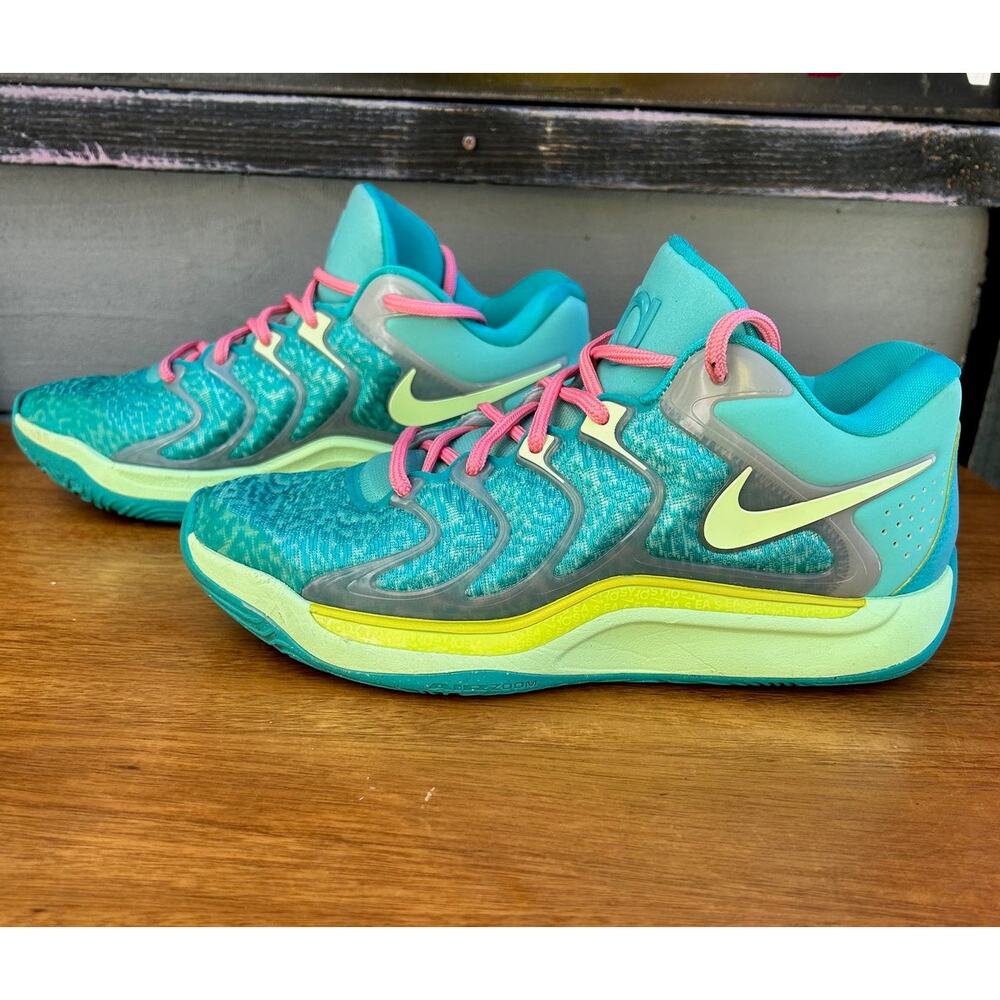 Nike KD 17 Jonquel Jones Basketball Shoes Teal Pink Volt Mens 8.5 HV1945-300